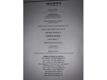 Morton's The Steakhouse menu photo