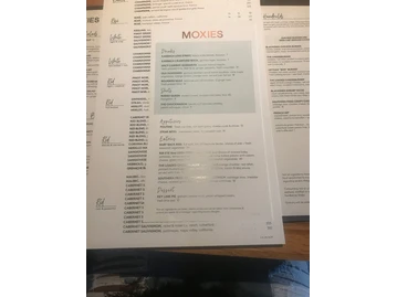 Moxies Houston Restaurant menu photo
