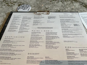 Moxies Southlake Restaurant menu photo