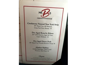 Mr. B's - A Bartolotta Steakhouse - Brookfield menu photo
