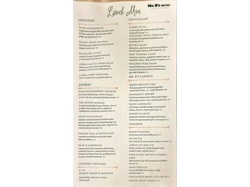 Mr. B's Bistro menu photo