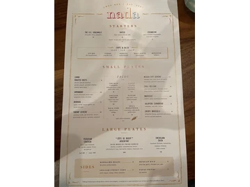 Nada menu photo