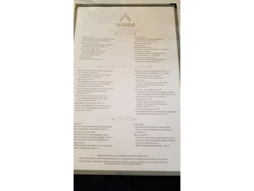Nahm Fine Thai Cuisine menu photo