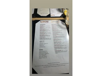 Napkins Bar and Grill menu photo