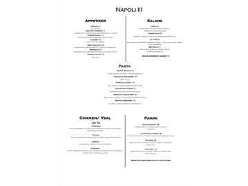 Napoli 3 menu photo
