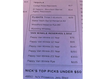 Nicholas Barrel & Roost menu photo