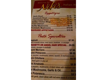 Niki's Italian Bistro menu photo