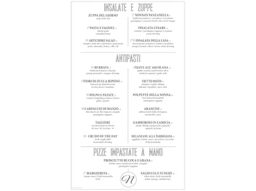 Nonna menu photo