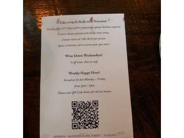 Nonnina menu photo
