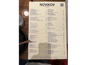 Novikov Miami menu photo