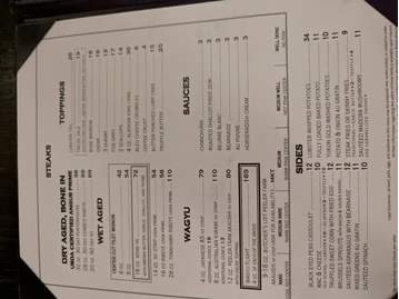 Number 13 Prime Steak and Seafood menu photo