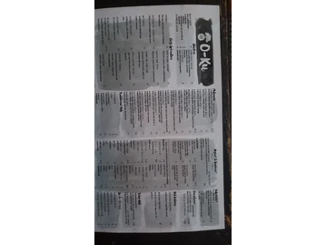 O-Ku menu photo
