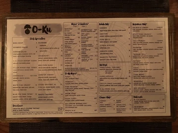 O-Ku menu photo