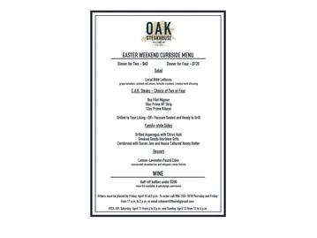 Oak Steakhouse menu photo