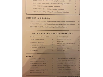 Ocean Prime menu photo