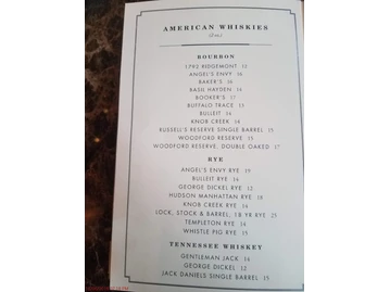 Ocean Prime menu photo