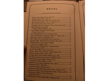 Ocean Prime menu photo