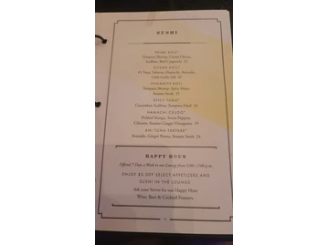 Ocean Prime menu photo