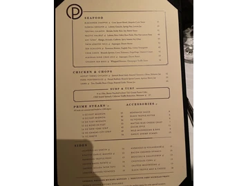 Ocean Prime menu photo