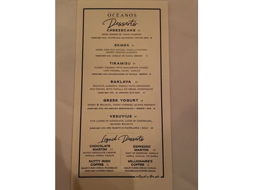 Oceanos Oyster Bar & Sea Grill menu photo