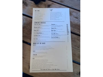 Ocotillo menu photo