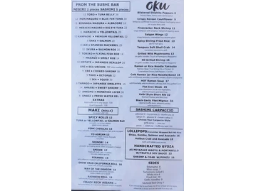 Oku menu photo