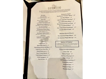 Old Homestead menu photo