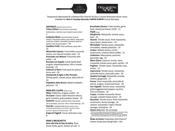 Olio Pizzeria menu photo