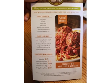 Olive Garden Italian Restaurant menu photo