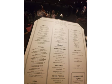 One Steakhouse menu photo