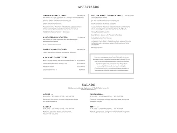 Onesto menu photo
