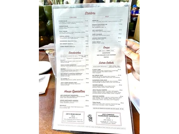 Original Joe’s Westlake menu photo