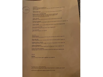 Orto Santa Monica menu photo