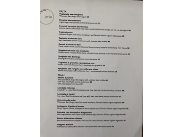 Orto Santa Monica menu photo