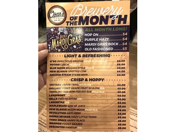 Oscar's Pub & Grill menu photo