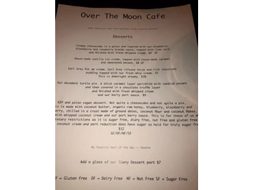 Over The Moon Cafe menu photo