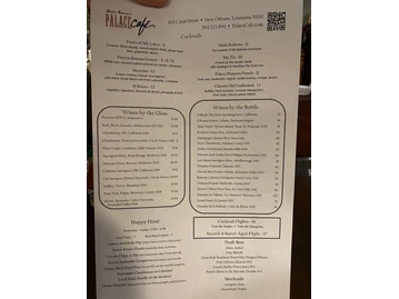Palace Café menu photo