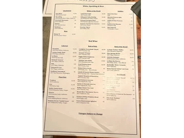 PaneVino Osteria menu photo