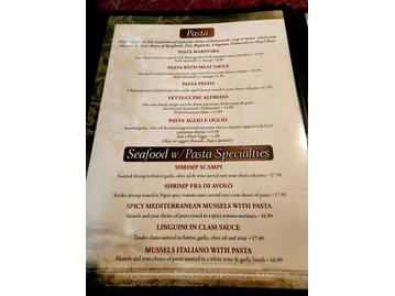 Papa's Italian Restaurant menu photo