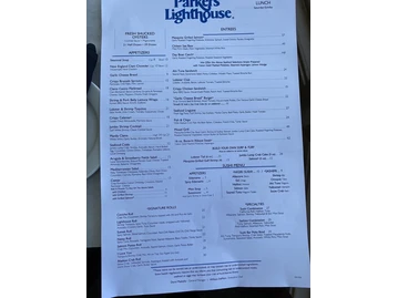 Parkers' Lighthouse menu photo