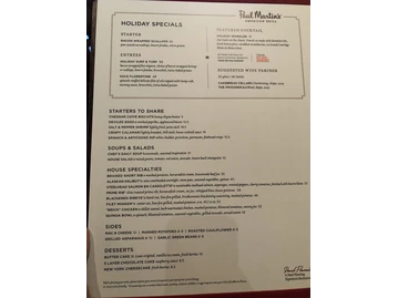 Paul Martin's American Grill menu photo