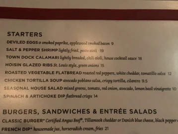 Paul Martin's American Grill menu photo