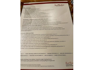 Paul Martin's American Grill menu photo