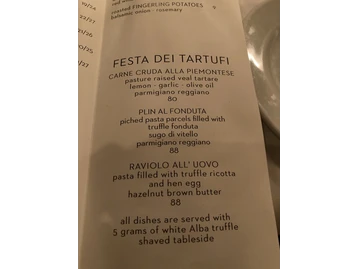 Perbacco menu photo