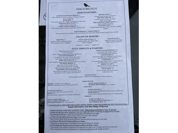 Perch menu photo