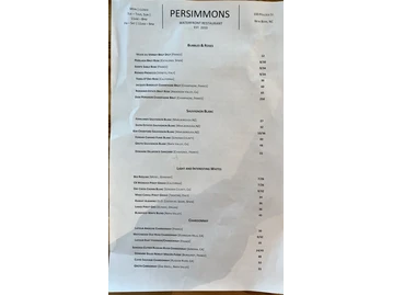 Persimmons Waterfront Restaurant menu photo