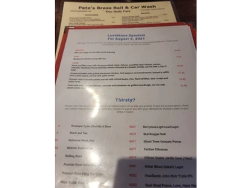 Pete's Brass Rail & Car Wash menu photo