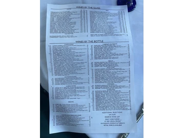 Pier W menu photo