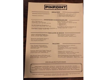 Pinpoint Restaurant menu photo