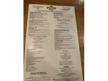 Poor Richard's Cafe menu photo